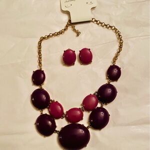 Charming Charlie Purple and Pink Necklace Set